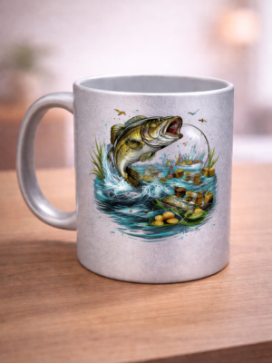 Ezüst hatású bögre – egyedi felirattal, grafikával